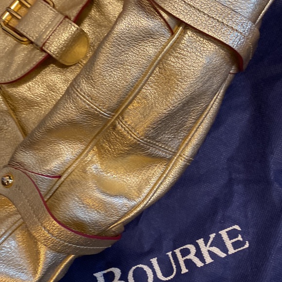 Dooney & Burke RARE Pink Trimmed Gold Bag - Picture 4 of 15